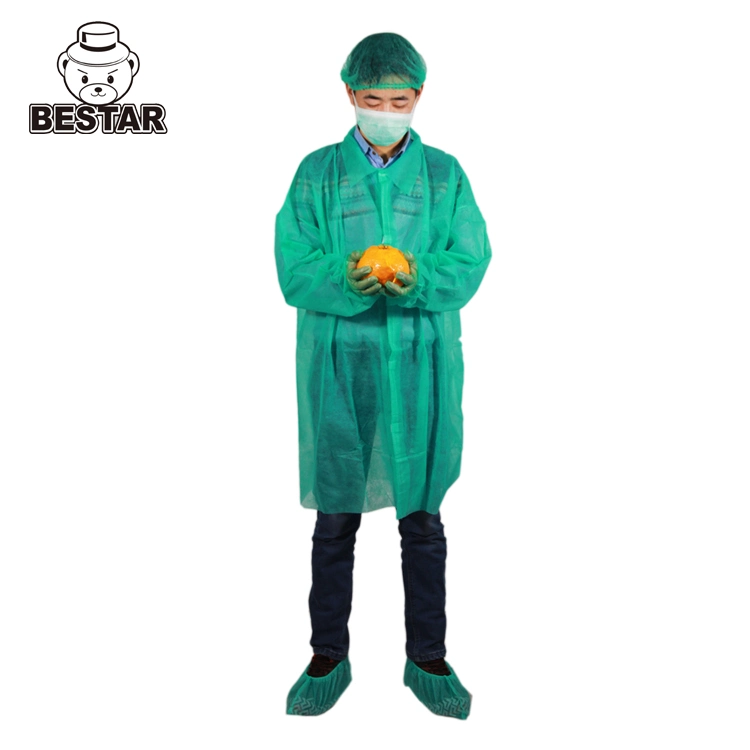 Disposable Nonwoven Spp Lab Coat Visitor Coat